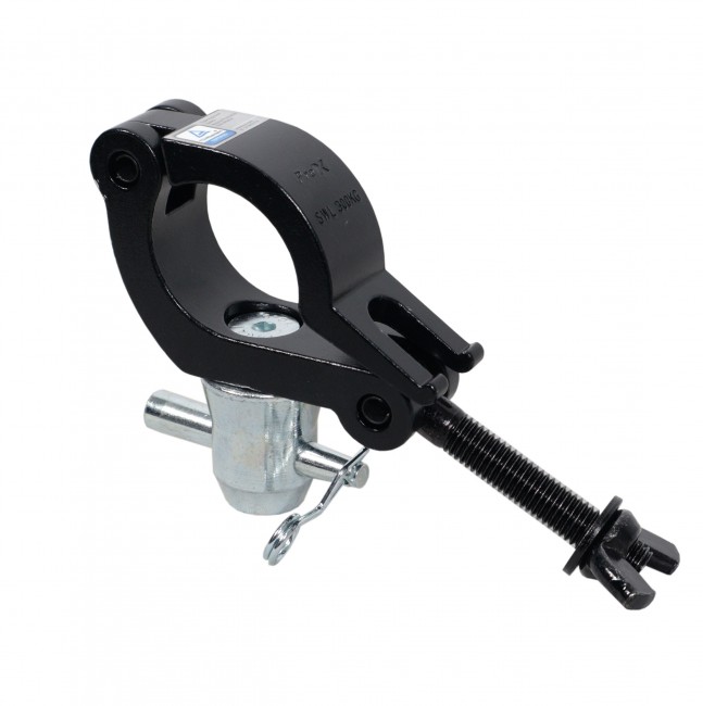 Aluminum Side Entry M10 Clamp with Reversed Elbow Half Conical for 2 Truss Tube Capacity 661 lbs Black Finish