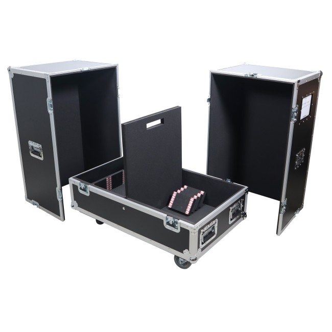 Universal ATA Dual Speaker Flight Case for 2x QSC KW153 RCF TTL6-A and similar sizes 44x19x17 in.