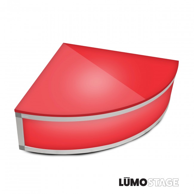 Lumo Stage Acrylic Platform 2'x'2x8 Rounded Cube Section Riser for LED Lighting Dance Floor - Includes (3) Side Panels