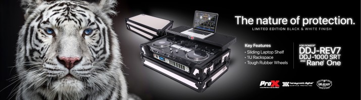 ProX DJ Controller Cases White Black for DDJ-REV7, DDJ-1000 SRT, RANE ONE. 