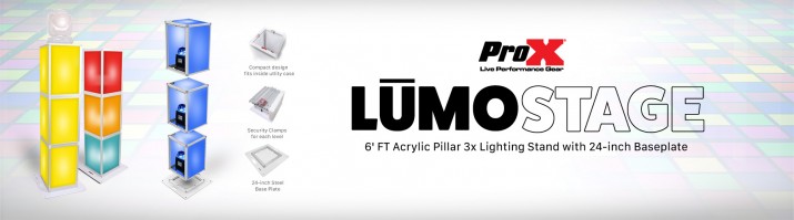 ProX LumoStage® XSA-PILLAR6FT Universal Acrylic DJ Stand. ProX LumoStage XSA-PILLAR6FT LED CUBE, PILLAR, COLUMN, DJ STAND,