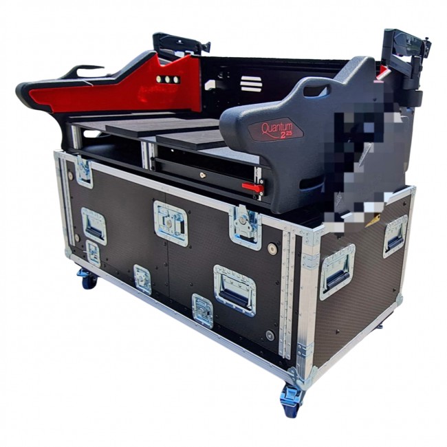 For Soundcraft VI3000 Flip-Ready Hydraulic Console Easy Retracting Lifting Case with 2x 2U Rack Space by ZCASE
