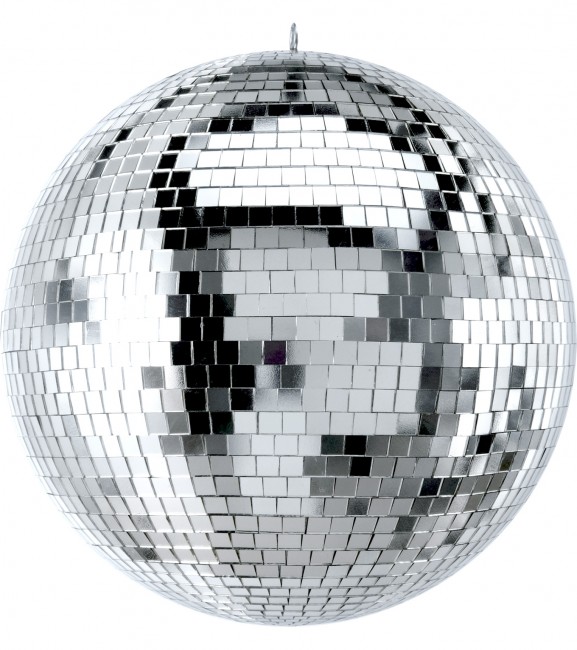 12 inch Mirror Disco Ball Bright Silver Reflective Indoor DJ Sphere with Hanging Ring for Lighting