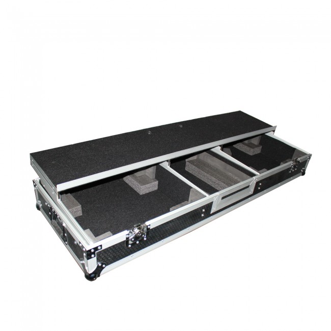 Flight Case DJ Coffin for 10 or 12 Mixer and 2 1200 style Turntables in Standard Mode W-Wheels and Laptop Shelf