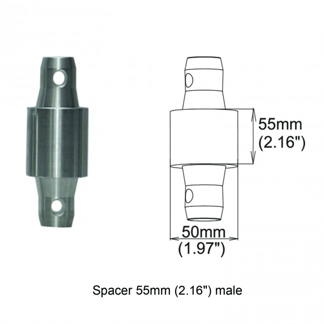 Spacer 55mm Male Coupler