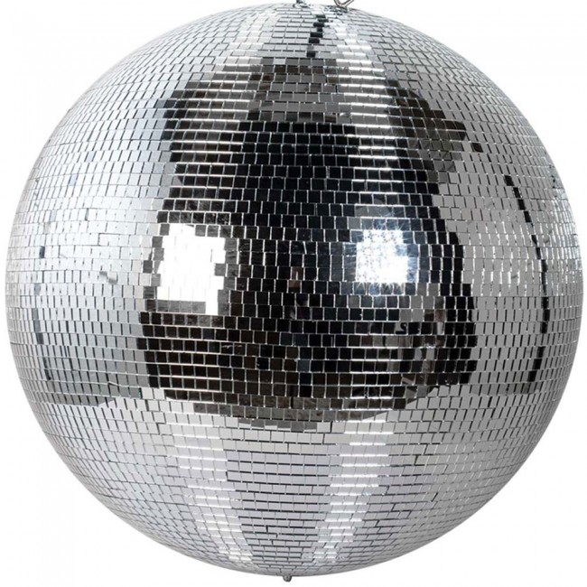 48 inch Mirror Disco Ball Bright Silver Reflective Indoor DJ Sphere with Hanging Ring for Lighting