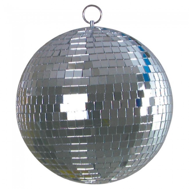 8 inch Mirror Disco Ball Bright Silver Reflective Indoor DJ Sphere with Hanging Ring for Lighting