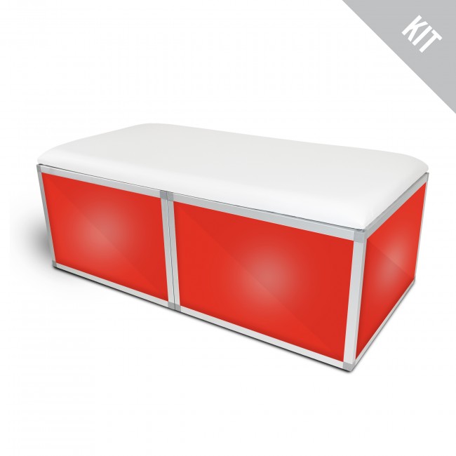 LumoStage™ 48 x 16 Acrylic Lounge Bench and Cushion Kit WHITE 