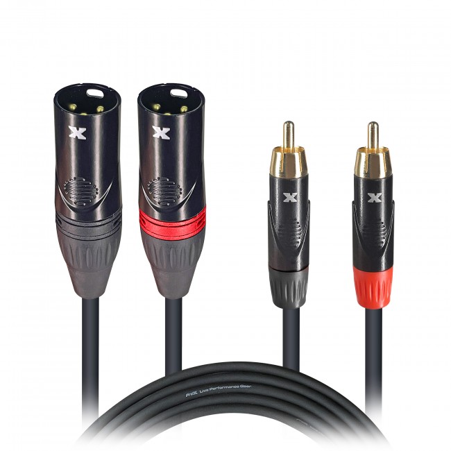 5 Ft. Unbalanced Dual RCA-M to Dual XLR3-M High Performance Audio Cable