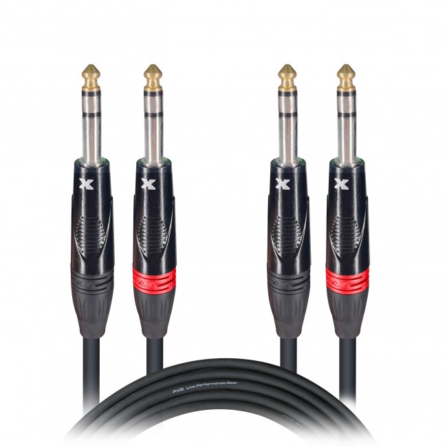 5 Ft. Balanced Dual 1/4 TRS-M to Dual 1/4 TRS-M High Performance Audio Cable