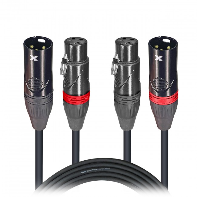 5 Ft. Balanced Dual XLR-M to Dual XLR-F High Performance Audio Cable