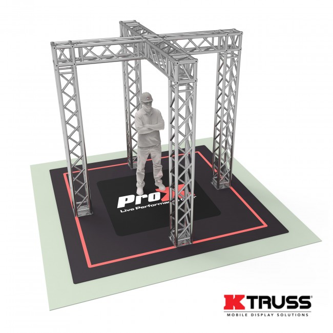 Tradeshow Booth 9.42 W X 9.42 L X 9.20 FT H with X Shape Design in center  - K SERIES Light Duty
