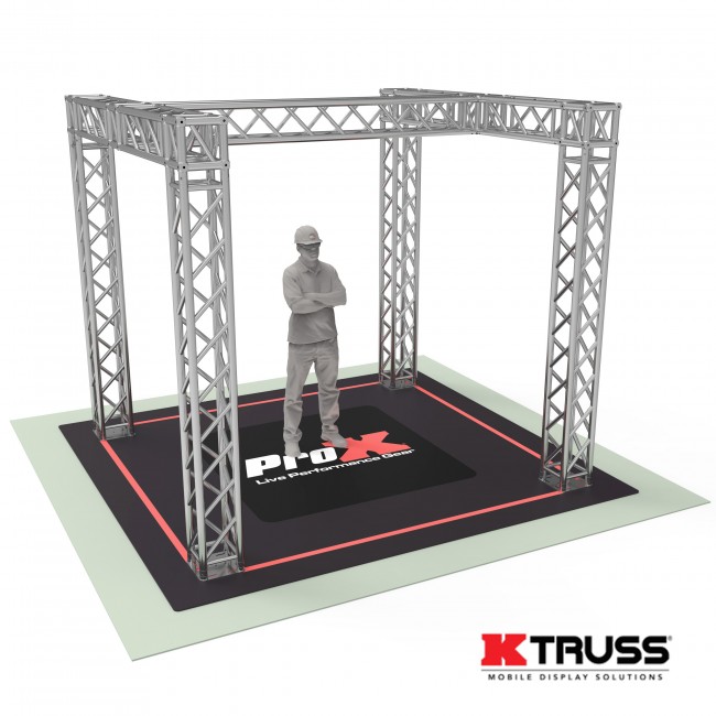 Tradeshow Booth 9.42 W X 9.42 L X 9.20 FT H with H Shape Design in center  - K SERIES Light Duty 