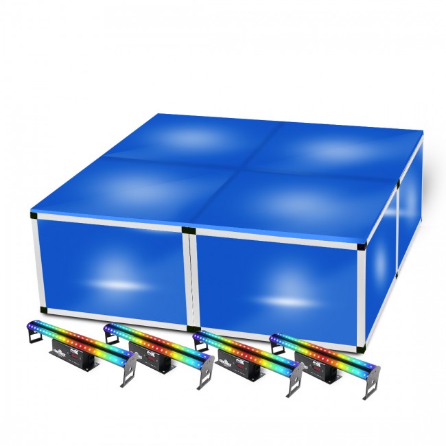 LUMOSTAGE + Package of (4) 16 Acrylic Stage Platform - Includes LumoTree RGB LED Projectors Kits