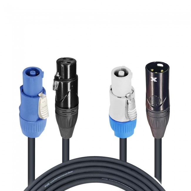 5 Ft. 14 AWG Blue-M to Gray-M + DMX-3 XLR M to F for Power Connection Compatible devices