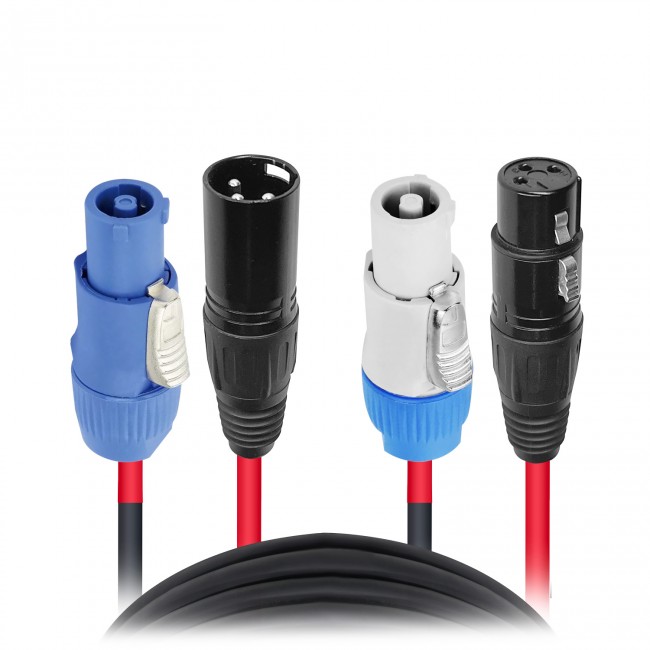 10 Ft. Grey/XLR-F Connector to Blue/XLR-M Link Cable for Power Connection compatible devices