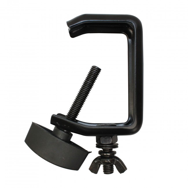 Light Duty Aluminum C Style M10 Clamp with Flat Thumbscrew for 2 Truss Tube Capacity 45 lbs Black Finish