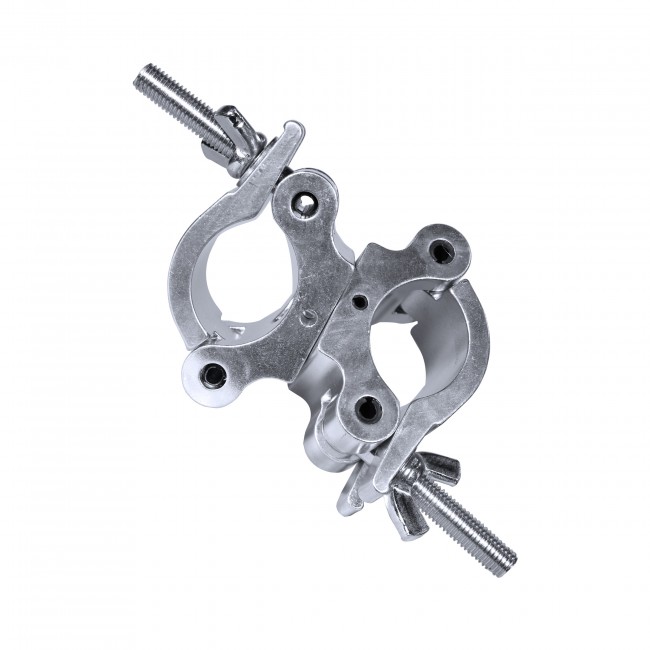 Aluminum Pro O-Style M10 Dual Clamp with Big Wing Knob for 2 Truss Tube Capacity 1102 lbs.