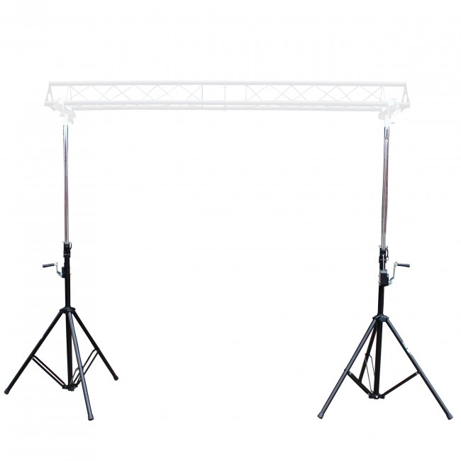 Pair of  Two 9.5 Ft 3.5 M Triangle Truss DJ Lighting Crank Up Stands