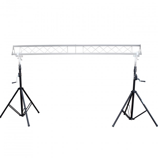 Set of (2) 9.5 Ft Crank Stands with T-Bars Supports Triangle Truss Segments for DJ Lighting