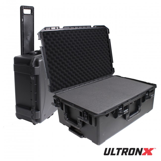 UltronX LARGE Water Resistant ABS Molded Portable Storage Case for Audio Camera Tactical includes cut pluck foam - 29x19x9 in.