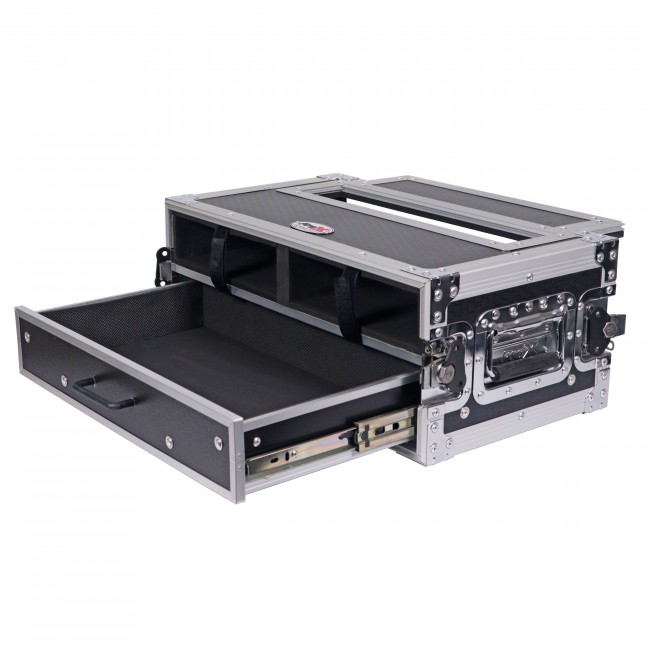 Wireless Microphone ATA Flight Case Supports up to (2) Wireless Mic Receiver Systems Includes 2U Utility Storage Drawer