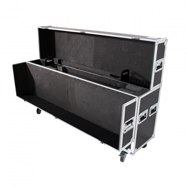 Universal Case For Flat Panel Monitor LED-LCD-Plasma TV Dual 70 to 85 Adjustable Flight Case W-4 Casters