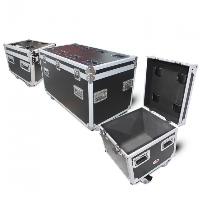 Package of 3 Utility ATA Flight Travel Storage Road Case – Includes 1-Large and 2-Half Size with 4 Casters