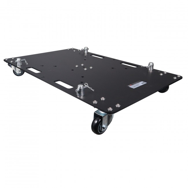 24 x 30 inch Rolling Base Plate for Rapid Grid Modular Truss System with locking casters - Black Finish