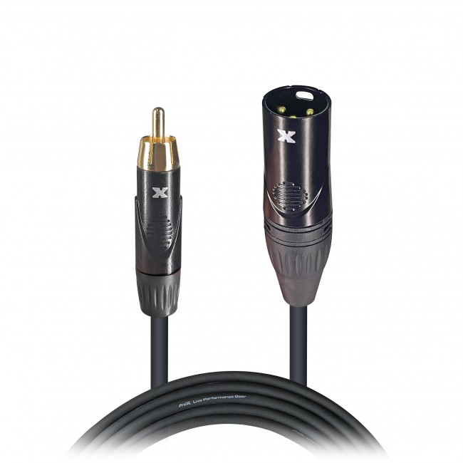 50' Ft. High Performance XLR Male to RCA Male Unbalanced Audio Cable