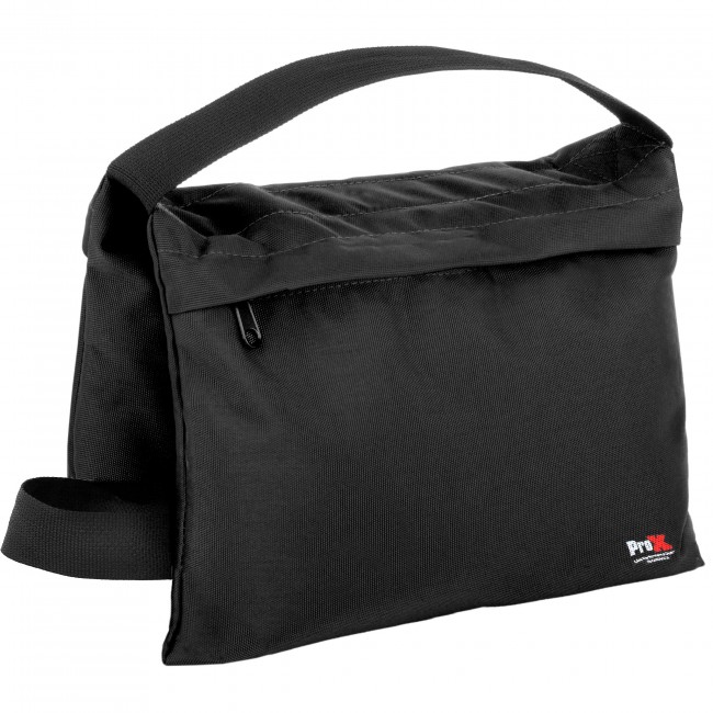 25lb Capacity Black Double Zipper Saddlebag Sandbag - Empty
