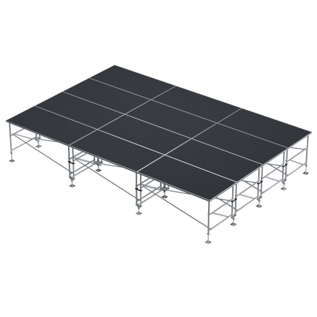 StageQ 12-Stage Z-Frame Package 16Ft X 24Ft Total Platform Area Adjustable 3 to 5-feet Height