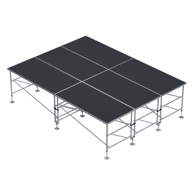 StageQ 6-Stage Z-Frame Package 12Ft X 16Ft Total Platform Area Adjustable 3 to 5-feet Height