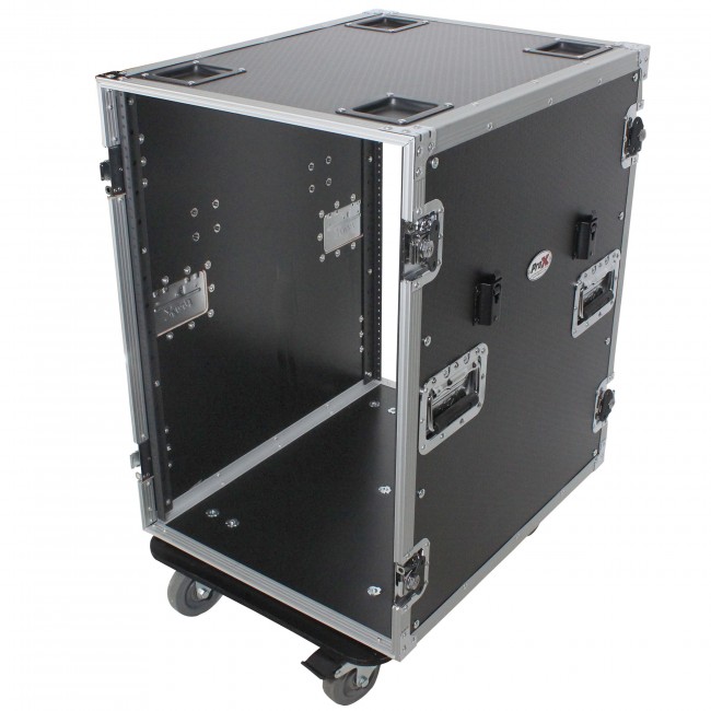16U Space Amp Rack Mount ATA Flight Case | 24 Depth | Incl. 2x Side Tables and Casters