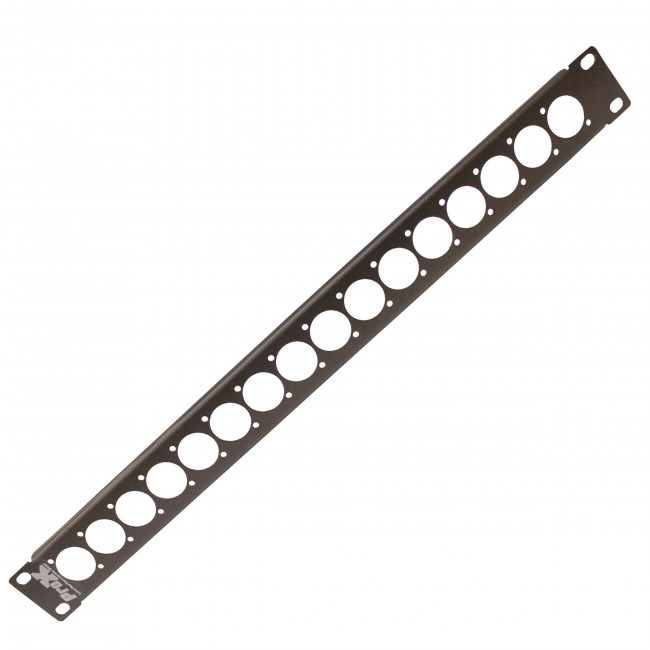 ProX 1U Rack Panel Punched for 16 XLR, Speaker twist connector or Power Connection compatible Connectors