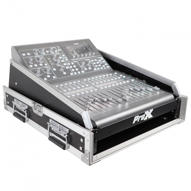 13U Top Mixer-DJ 2U Rack Combo Flight Case W-Laptop Shelf