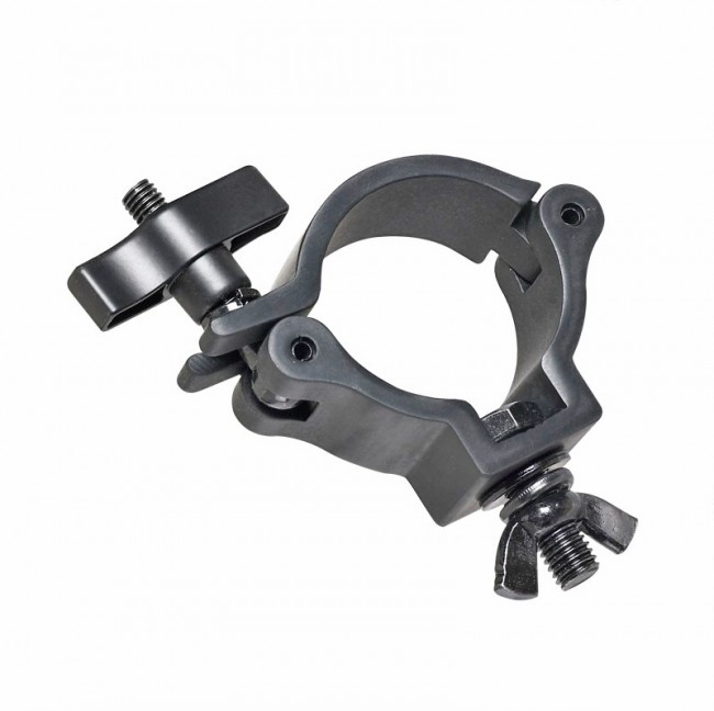 Aluminum Slim M10 O-Clamp with Big Wing Knob for 2 Truss Tube Capacity 165 lbs. Black Finish