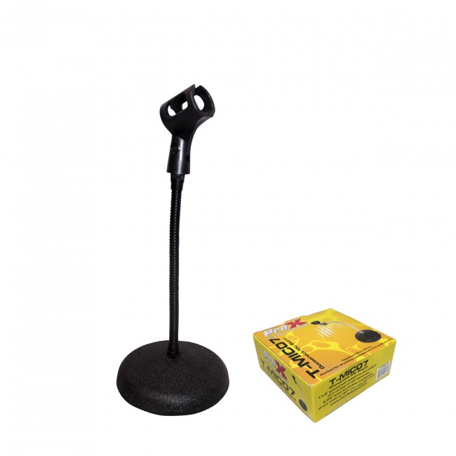 Gooseneck Desktop Microphone Stand With 6 Round Base