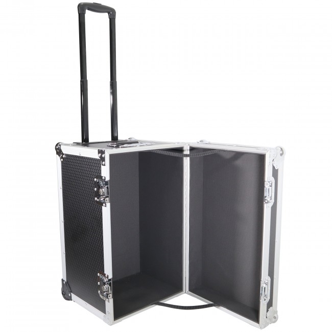 Rolling Utility 100 LP Vinyl Records Case W/ Retractable Handle and Low-Profile Recessed Wheels 17 x 24.5 x 15 Exterior