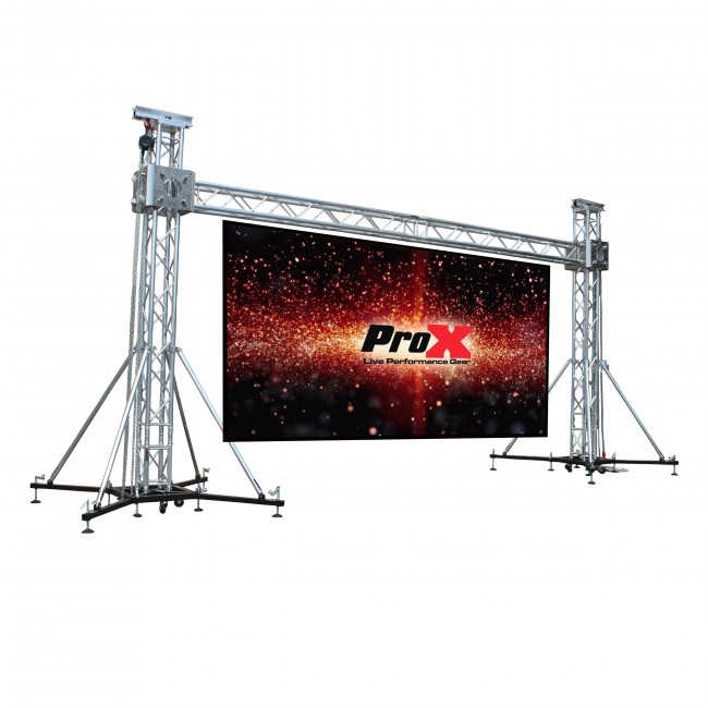 Pedagogy Susteen Inhibit LED Screen Display Panel Video Fly Wall Truss Ground Support System 20'W x  23'H Outdoor w/ Hoist | ProX Live Performance Gear