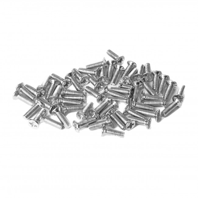 50 Pack of Screws and Nuts for D Series Panel Rack Connectors (M2.5 -0.45 x 8mm) Phillips