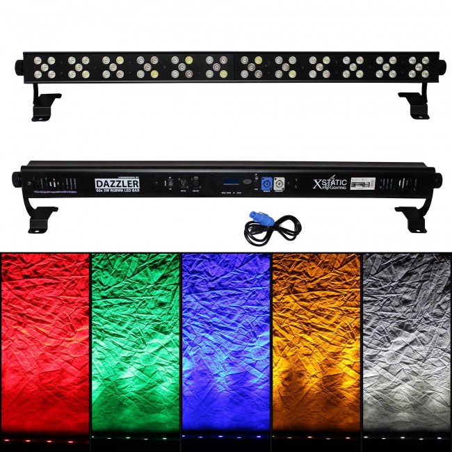 Ultrabright DAZZLER Bar with 60 3W RGBWA LED in Black Housing