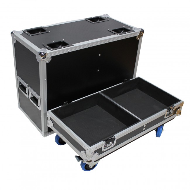 Fits 2x RCF 4PRO 5031-A Two-Way Speaker Flight Case with 4 inch Wheels