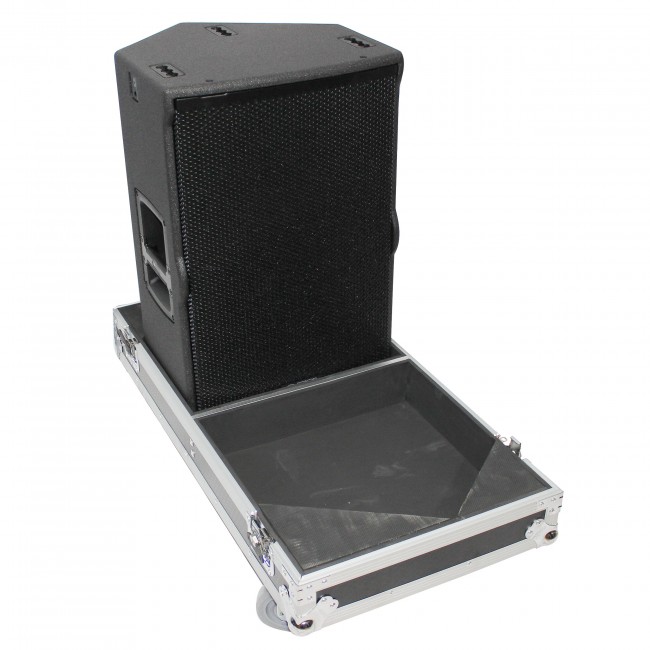 Flight Case for Two RCF-TT25-A II High Definition Two-Way Speakers  with 4 Inch Wheels