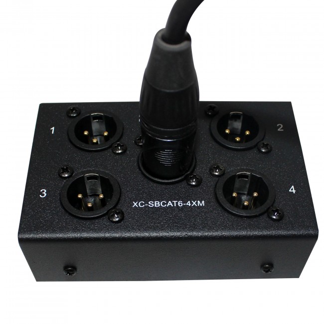 4 Channel XLR-M CAT6 Audio/DMX Portable Snake Box
