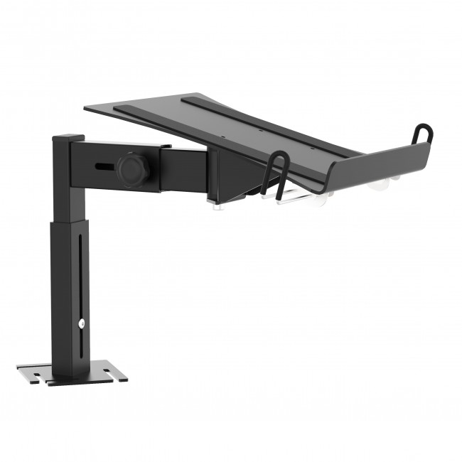 BLACK Universal Side Laptop Shelf Mounting Stand for B3 DJ Table Workstation by Humpter