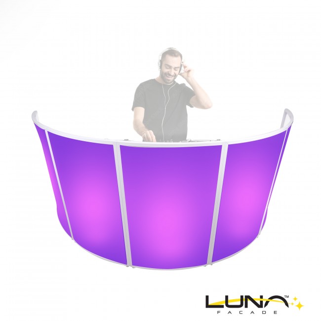LUNA DJ Facade 5 Panel Circular with Black White Scrim Kit White Hardware