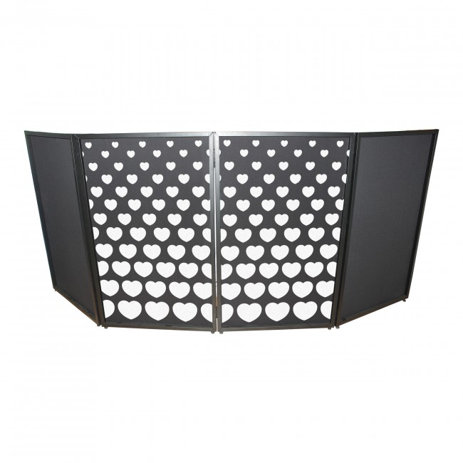 Stepped Hearts Facade Enhancement Scrims - White Hearts on Black | Set of Two 