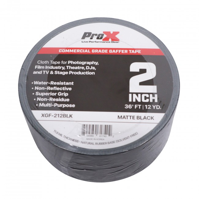 2 Inch 36FT 12YD Matte Black Commercial Grade Gaffer Tape Pros Choice Non-Residue 