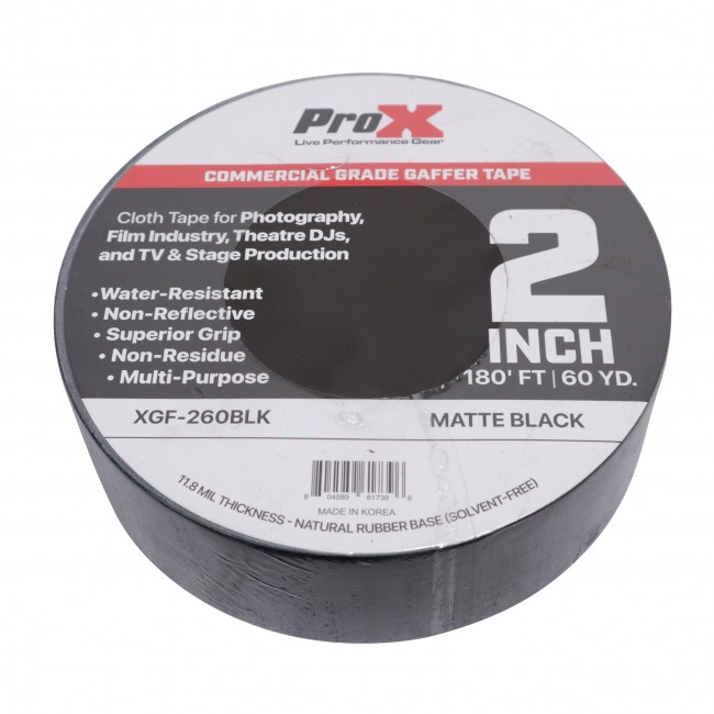 2 Inch 180FT 60YD Matte Black Commercial Grade Gaffer Tape Pros Choice Non-Residue
